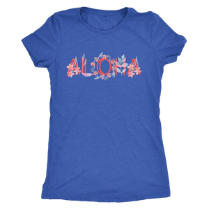 Womens Floral Aloha Logo T-shirt
