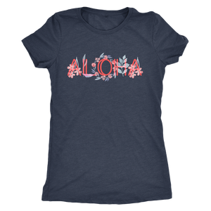 Womens Floral Aloha Logo T-shirt