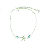 Sterling silver Anklets with Larimar Sea Star