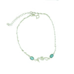 Sterling silver Larimar Seahorse Anklets