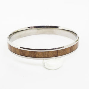 Flat Koa Wood Bracelet handmade with Stainless Steel (6mm - 12mm width)