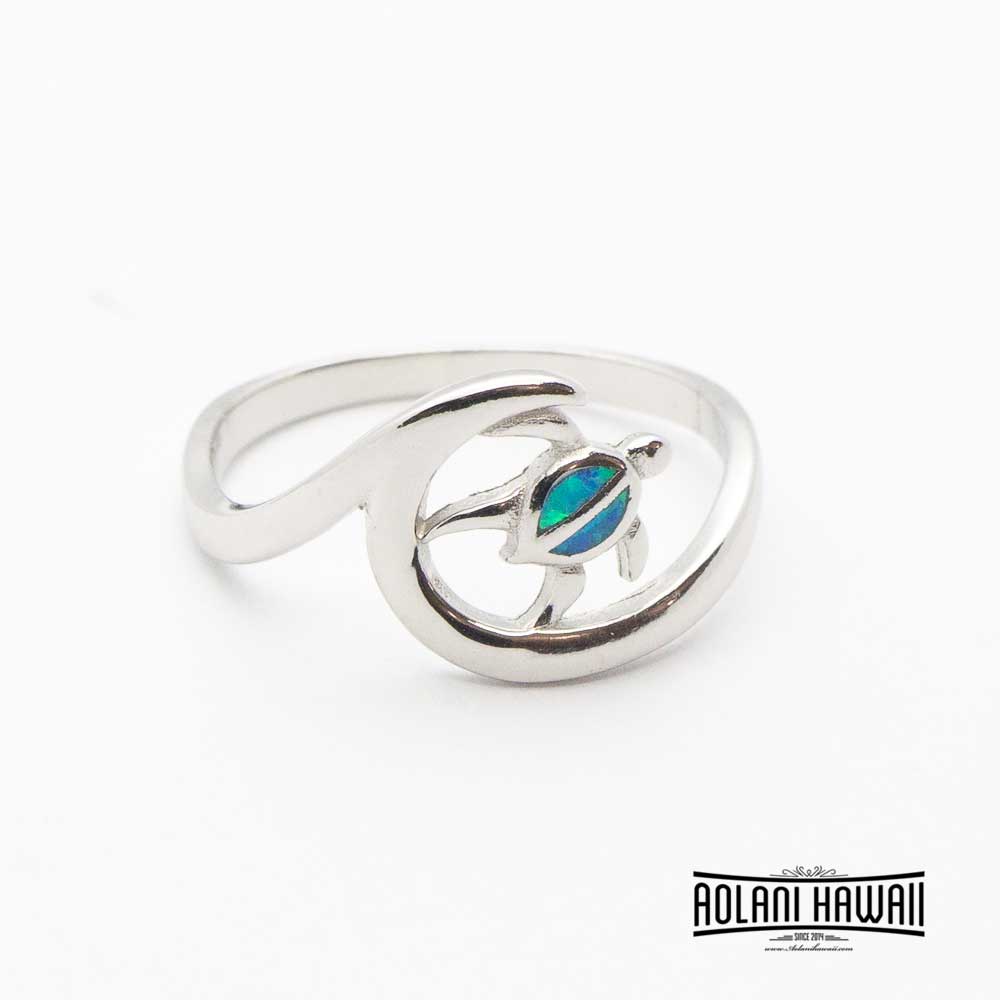 Honu Sterling Silver Rings with Opal  Stones
