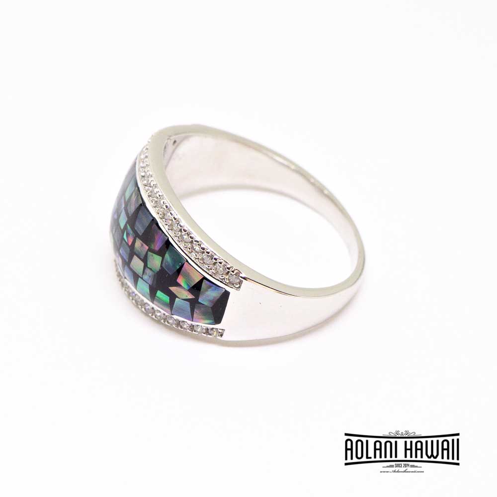 Black Abalone 925 Sterling Silver Inlay Rings