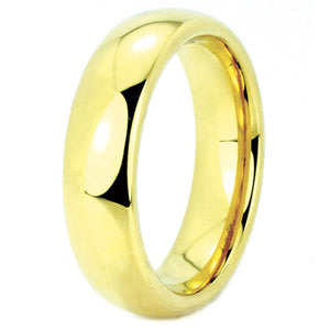 Yellow Rose Gold Tungsten Wedding Rings  (4mm - 8mm Width, Barrel style)